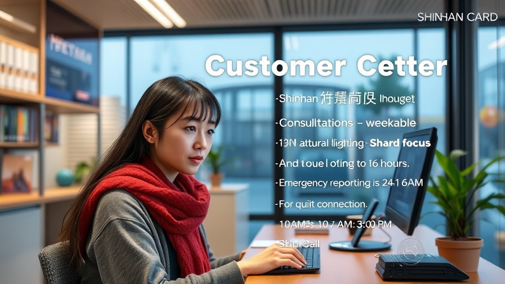 신한카드 고객센터 업무 시간 및 이용 안내 (realistic 스타일)