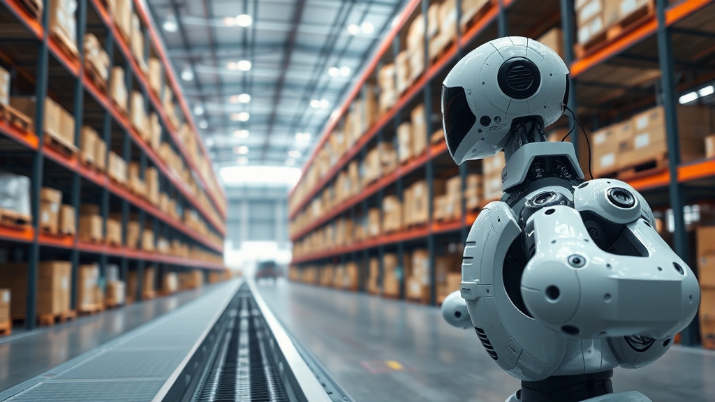 2026년, 티엑스알로보틱스가 그리는 물류 창고의 풍경 (realistic 스타일)