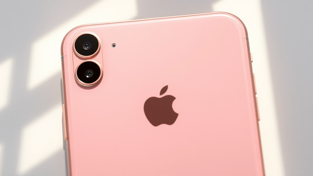 아이폰 17e 디자인, 색상, 저장 공간 (realistic 스타일)