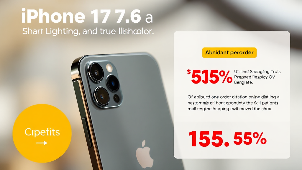 아이폰 17e 가격 및 얼리버드 할인 혜택 (realistic 스타일)