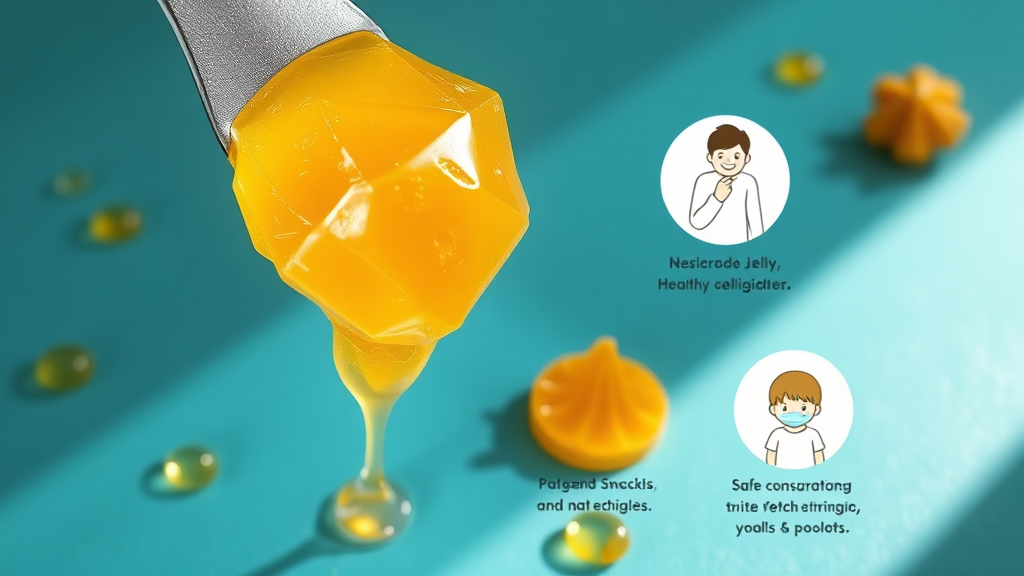 커큐민 골든젤리 섭취 방법 및 주의사항 (realistic 스타일)